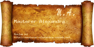 Mauterer Alexandra névjegykártya